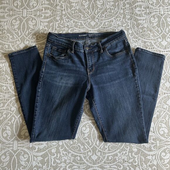 Old Navy Jeans Women 6 Short Blue Curvy Profile Mid Rise MediumWash Preppy Comfy - Picture 13 of 15